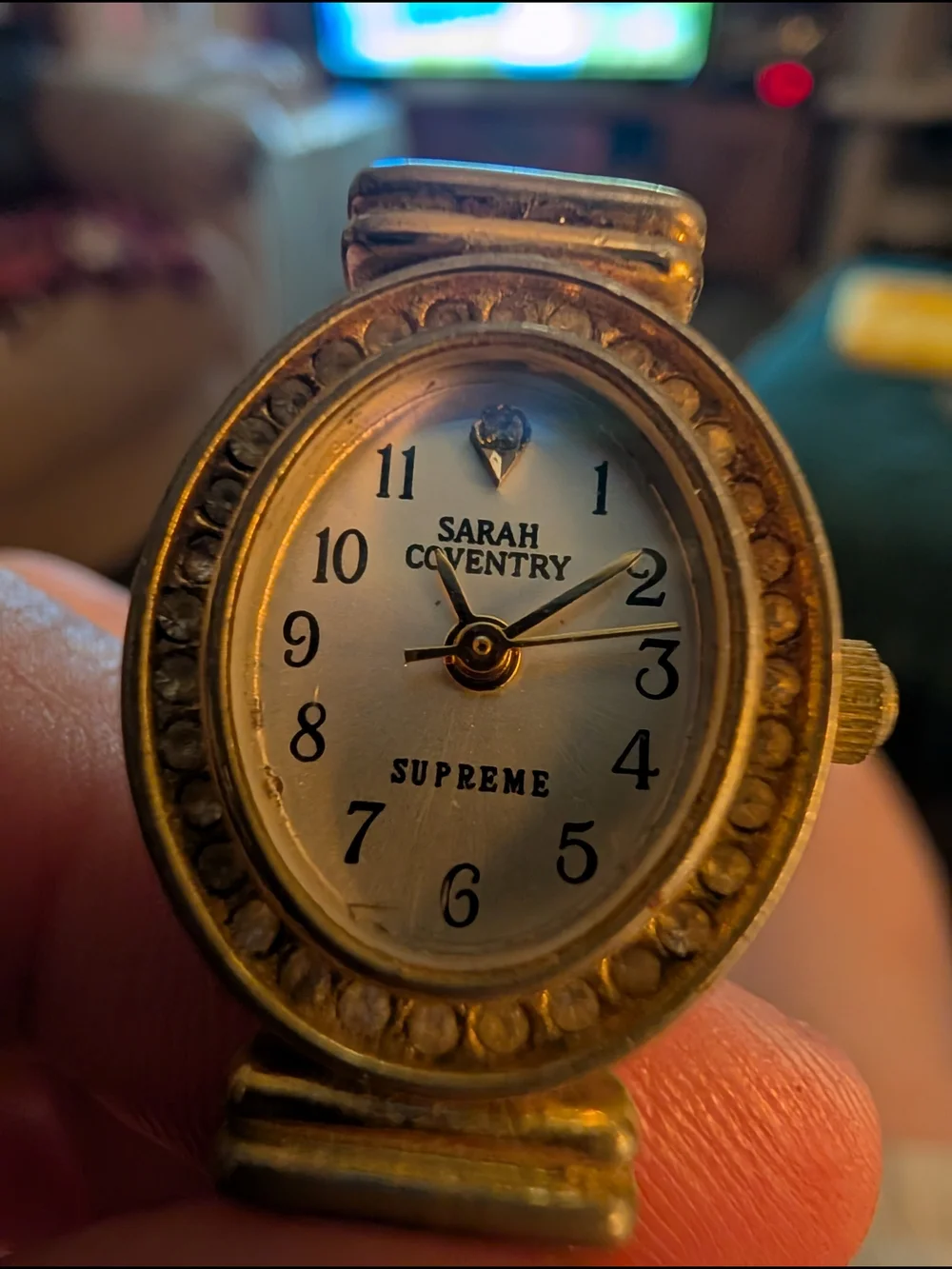 Vintage Sarah Coventry Supreme Gold Oval Vintage-Style Watch Pendant Brand N/ Ba